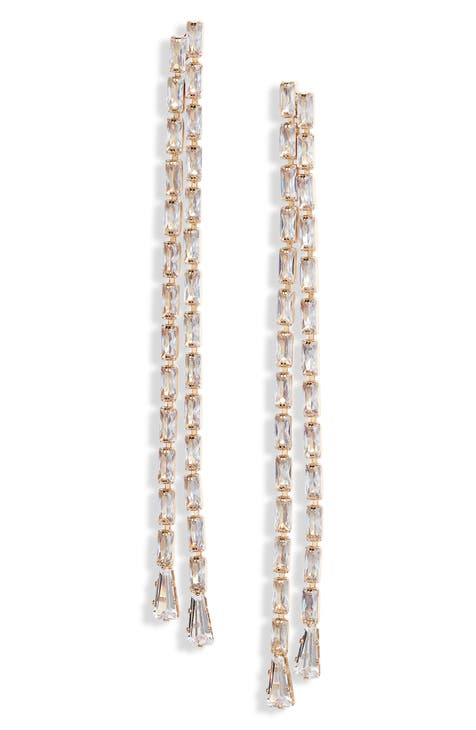 Crystal Baguette Duster Earrings