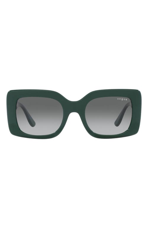 52mm Gradient Rectangular Sunglasses in Grad Grey