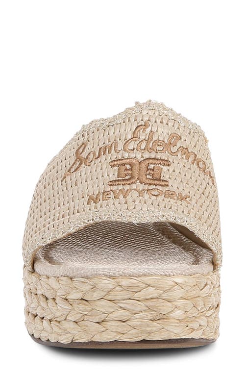 Sam Edelman Camila Platform Wedge Sandal Sandshell Raffia In Sandshell