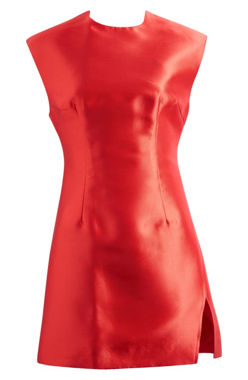 Shop Nasty Gal Shoulder Pad Structured Satin Minidress In Red