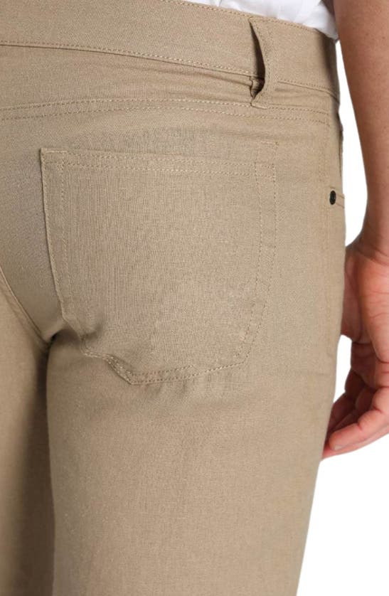 Shop Jachs Straight Leg Linen Blend 5-pocket Pants In Tan