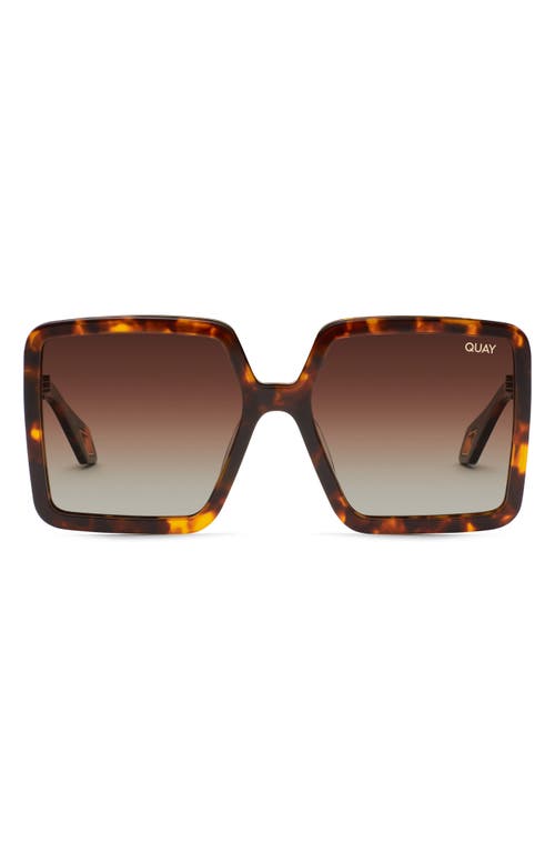 Shop Quay Australia Almost Ready 56mm Polarized Square Sunglasses In Tortoise/brown