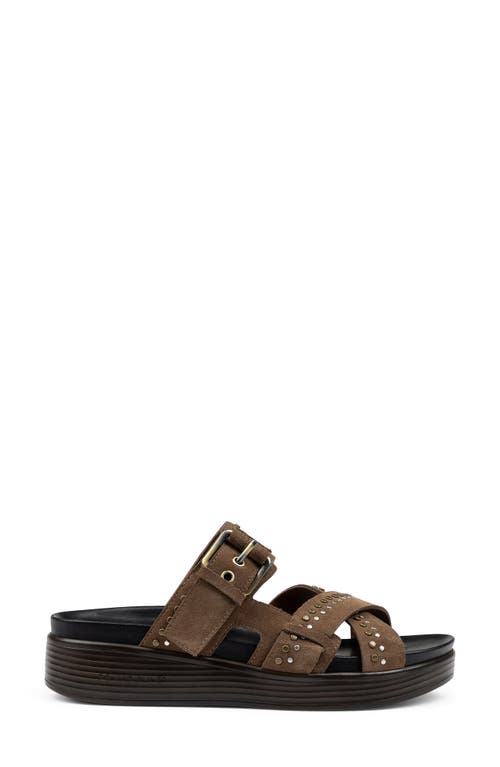 Shop Donald Pliner Platform Wedge Slide Sandal In Biscotti