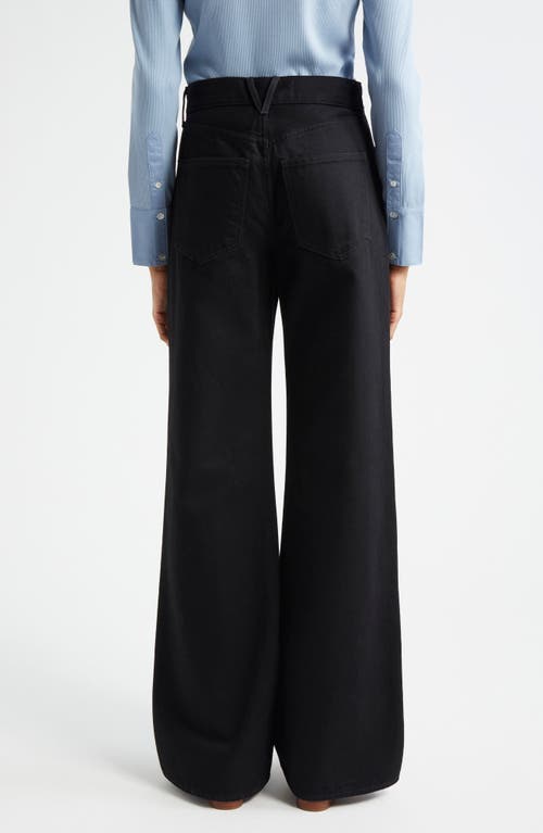 Shop Veronica Beard Taylor High Waist Wide Leg Jeans In Onyx