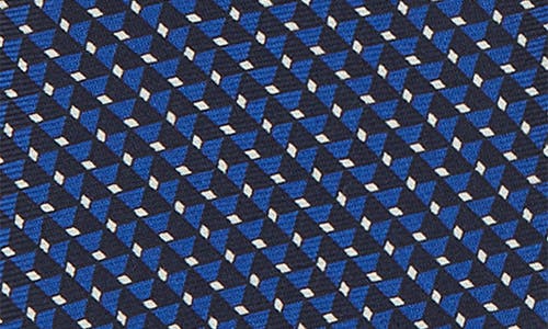 Shop Zegna Ties Triangle Geometric Print Silk Tie In Navy