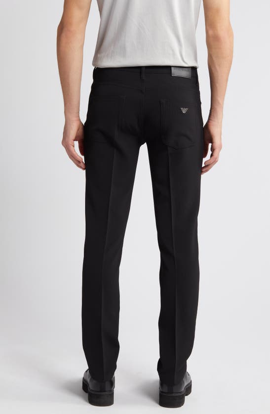 Shop Emporio Armani Techno Five-pocket Corduroy Pants In Black