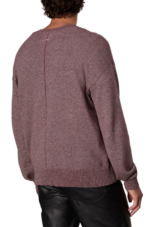 Shop Rag & Bone Dexter Marled Organic Cotton Sweater In Maroon Multi