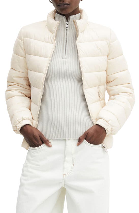 Shop Mango Water Repellent Quilted Jacket In Ecru