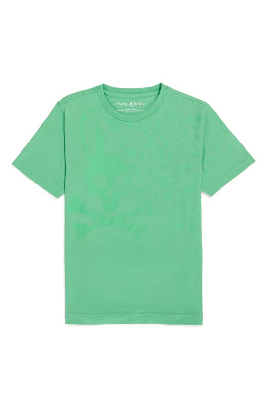 Psycho Bunny Kids' Mullen Bunny Pima Cotton Graphic Tee In Kelly Green
