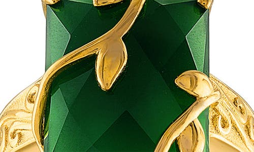Fzn Green Chalcedony Ring In Yellow