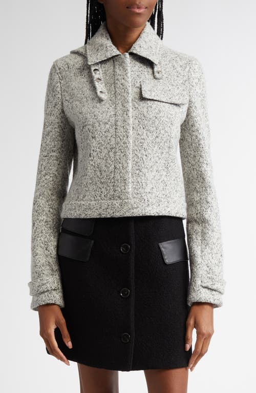 Shop Proenza Schouler Rivers Herringbone Jacquard Bouclé Jacket In Black/off White