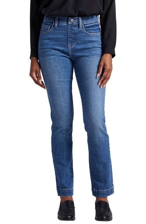 Valentina Pull-On High Waist Straight Leg Jeans in Electric Blue