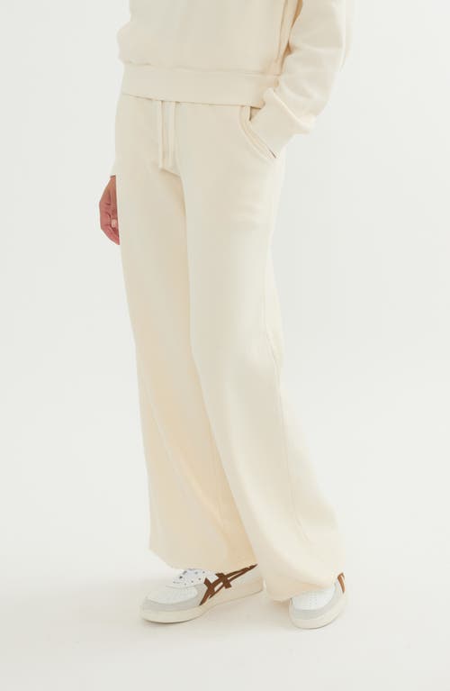 Marine Layer Anytime Wide Leg Fleece Sweatpants In Antique