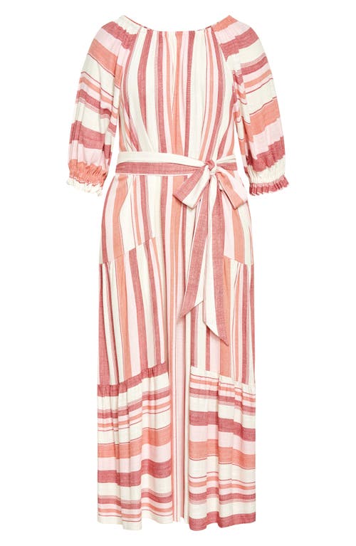 Shop City Chic Jemima Stripe Maxi Dress In Cosmo Stripe