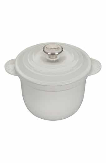  Le Creuset Enameled Cast Iron Rice Pot with SS Knob & Stoneware  Insert, 2.25 qt., Meringue: Home & Kitchen