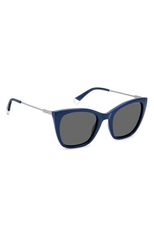 Polaroid 52mm Polarized Cat Eye Sunglasses In Blue/gray Polar