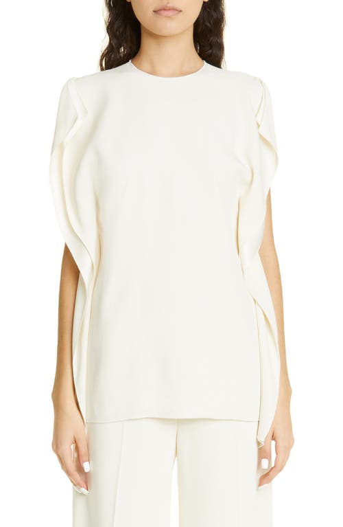 Totême Side Drape Satin Crepe Top in Macadamia | Smart Closet