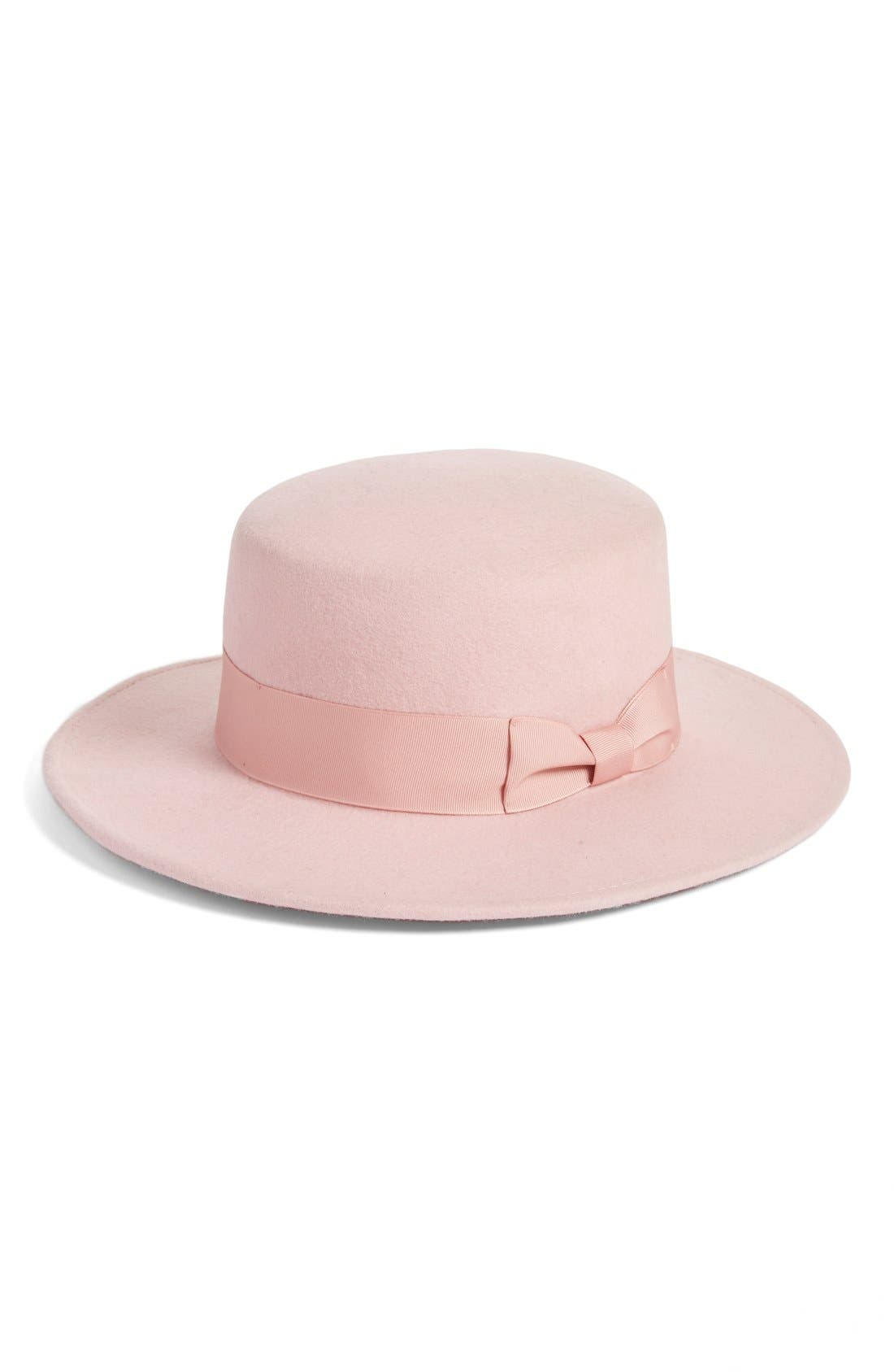 pink boater hat