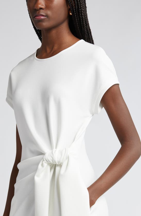 Shop Nordstrom Tie Waist Midi Dress In Ivory Cloud