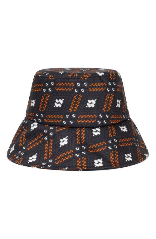 Autumn Adeigbo Diamond Pattern Knit Bucket Hat in Diamond Print