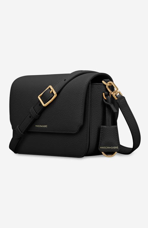 Maison De Sabre Maison De Sabré Medium Leather Flap Bag In Black Caviar