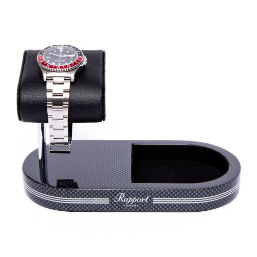Rapport London Watch Stand With Tray In Carbon Fibre
