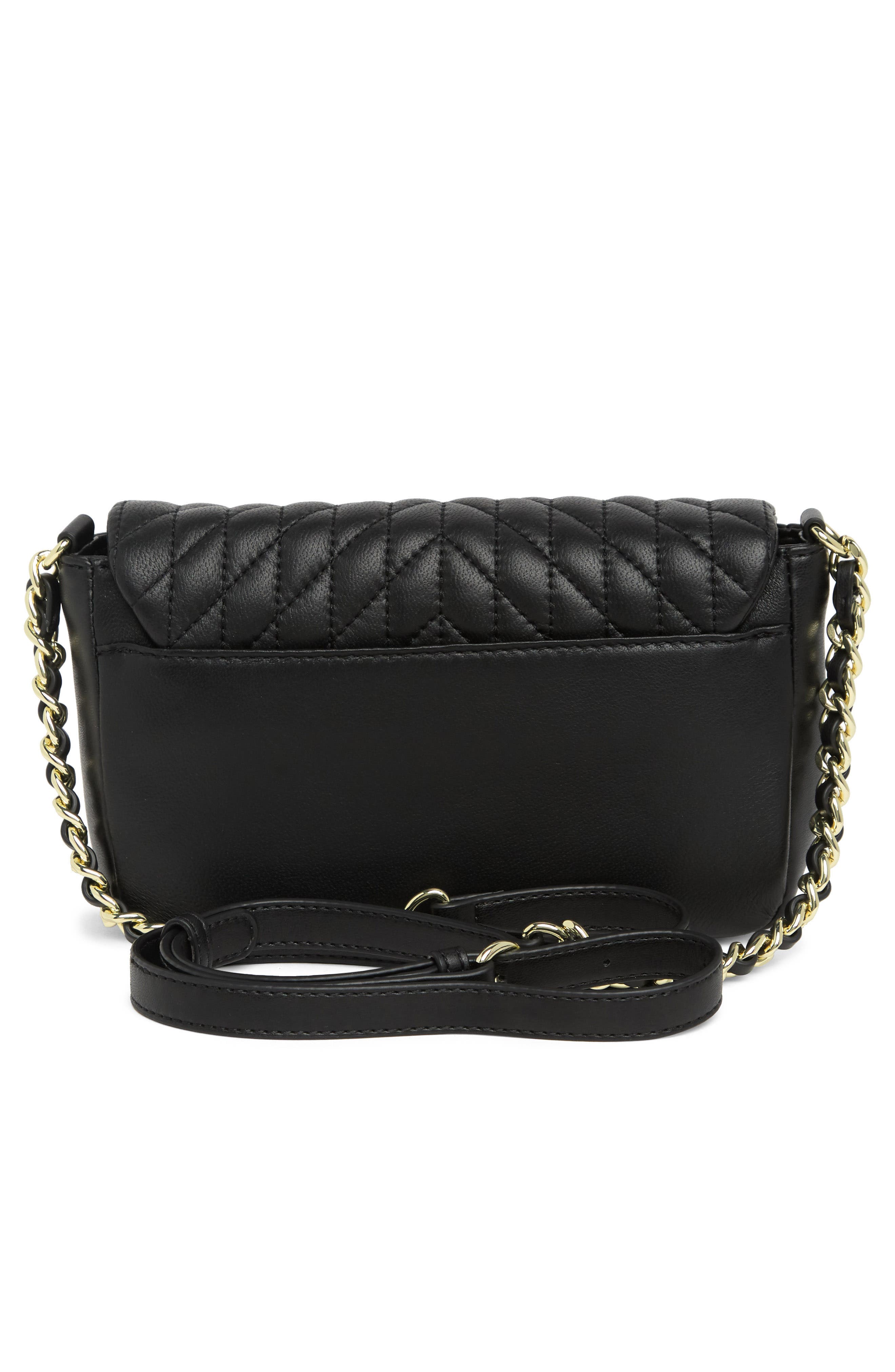 KARL LAGERFELD PARIS Agyness Crossbody Bag, Alternate, color, BLACK/ GOLD