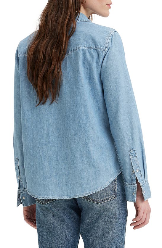 Shop Levi's Iconic Western Snap-up Shirt In Old 517 Blue 2