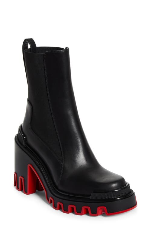 Shop Christian Louboutin Marchacroche Dune Platform Chelsea Boot In Black