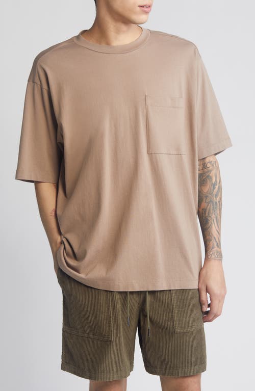 Oversize Pocket T-Shirt in Brown Bark