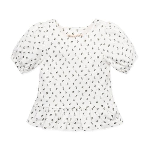 Hope & Henry Baby Girls' Organic Knit Peplum Top, Infant In Provence Ditsy Floral