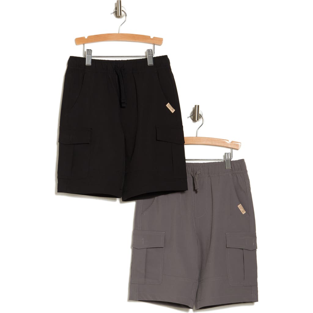 Weatherproof ® Kids' 2-pack Stretch Tech Shorts In Pearl/black
