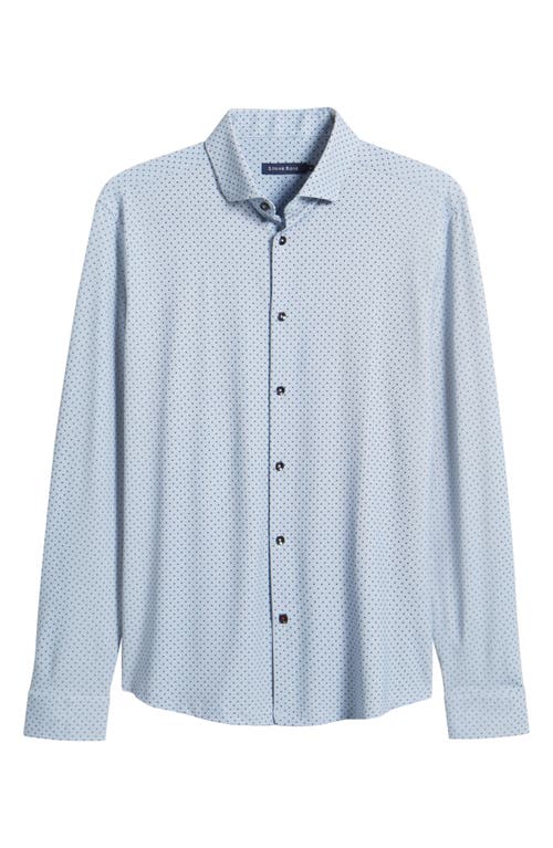 Shop Stone Rose Techno Stretch Microdot Performance Button-up Shirt In Med. Blue