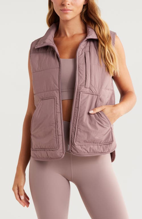 Shop Zella Packable Quilted Vest In Purple Moon