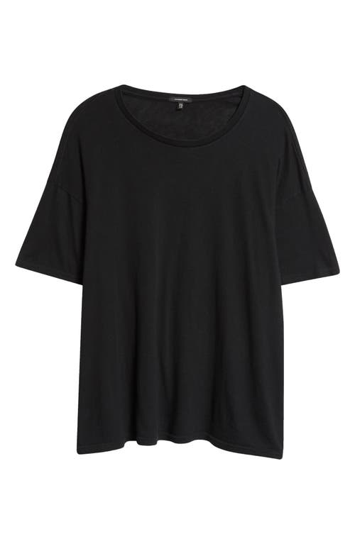 Shop R13 Boxy Seamless Cotton & Cashmere T-shirt In Cashmere Black