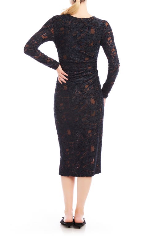 Fifteen Twenty Carolina Long Sleeve Midi Dress In Brown/black