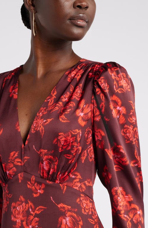 NORDSTROM NORDSTROM LONG SLEEVE SATIN MIDI DRESS