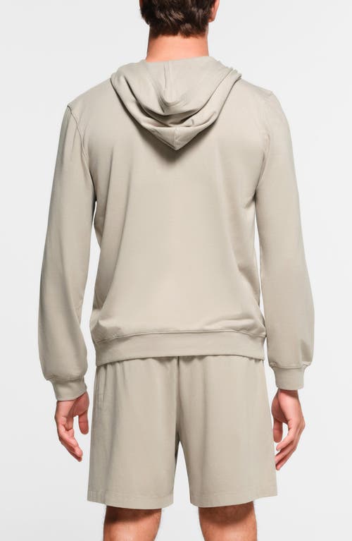 Shop Skims Jersey Lounge Zip Hoodie In Shale