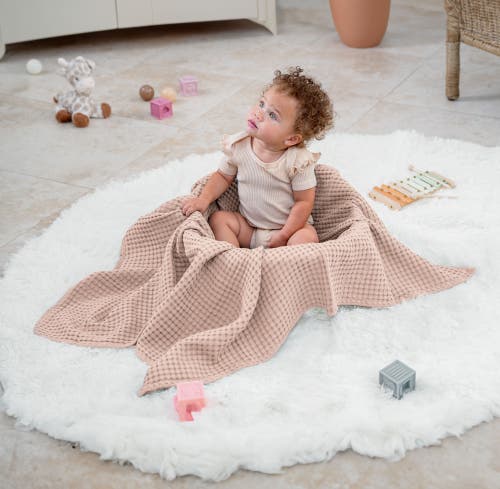 Comfy Cubs Baby Waffle Blankets In Blush