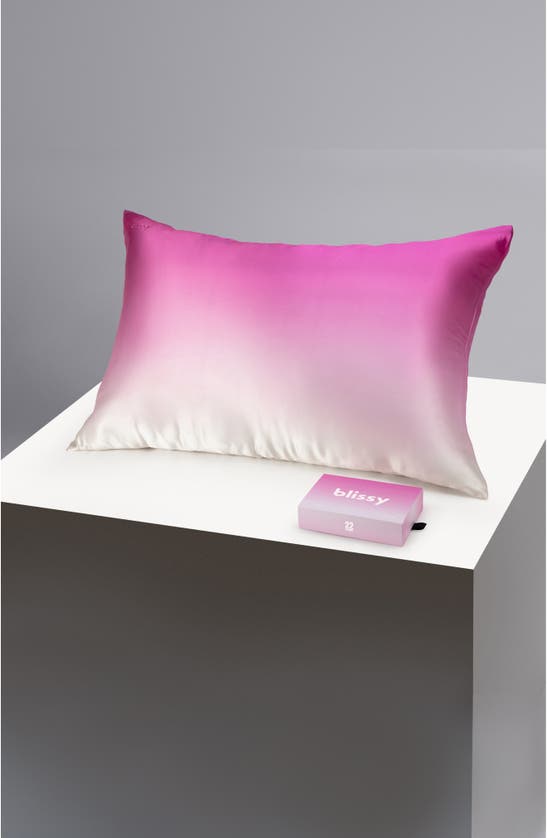 Shop Blissy Mulberry Silk Pillowcase In Pink Ombre