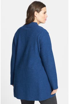 Eileen Fisher Asymmetrical Boiled Merino Wool Jacket (Plus Size) | Nordstrom