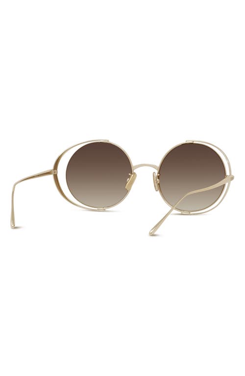 Shop Loewe Signature 54mm Gradient Round Sunglasses In Gold/gradient Brown