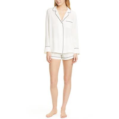 Equipment Lillian Silk Short Pajamas, White