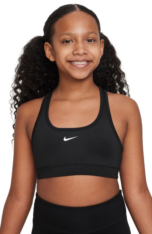 Shop Nike Kids' Dri-fit Racerback Sports Bra In Black/white