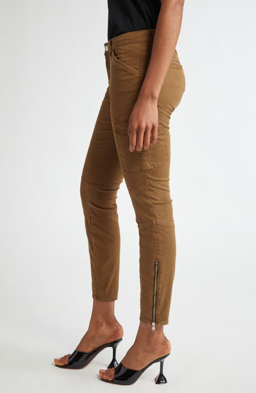 Shop L Agence L'agence Patton Skinny Stretch Cotton Cargo Pants In Brown Olive