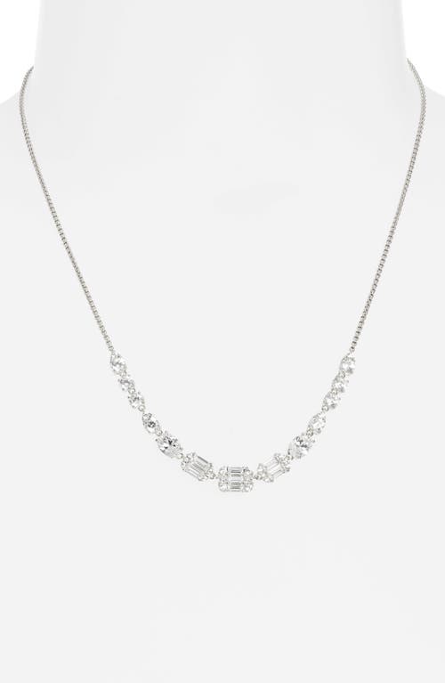 Shop Nadri Cubic Zirconia Frontal Necklace In Rhodium