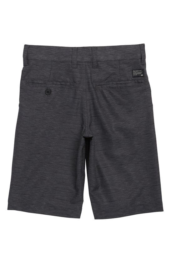 Shop Travis Mathew Travismathew Kids' J Connected Stripe Bermuda Shorts In Grey Pinstripe