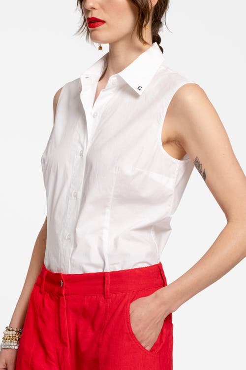 FRANCES VALENTINE FRANCES VALENTINE LIZZIE POINTED COLLAR SHELL COTTON