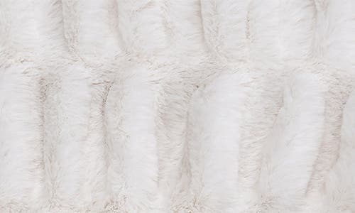 Woven & Weft Faux Fur Reversible Throw Blanket In White