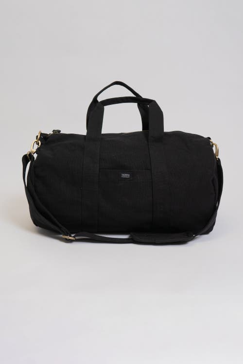 Terra Thread Organic Cotton Gym Bag In Ivory Black